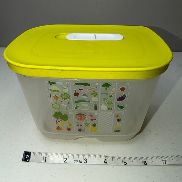 Tupperware 7286 Fridgesmart Storage Container Lime Yellow Vented Lid 1.8L - Picture 7 of 7